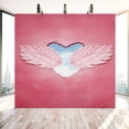 thumbnail image 1 of Tapiz para colgar en la pared con alas de ángel rosas en forma de corazón, 150 x 130 cm, 1 of 1