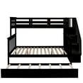 thumbnail image 6 of Twin-Over-Full Bunk Bed with Twin size Trundle, Storage and Guard Rail for Bedroom, Dorm, for Adults, Espresso, 6 of 9