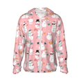 thumbnail image 1 of Balery Cute Pink Snowman Cat Sudadera ligera de manga larga con capucha y protección solar UPF 50+ para hombre y mujer, ideal para pesca y running-Small, 1 of 7