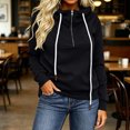 thumbnail image 4 of Neewe Women’s 2026 Fall Long Sleeve Hoodie Drawstring Pullover Sweatshirt Solid Color Casual Tops Blouse, 4 of 7
