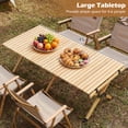 thumbnail image 4 of Costway 48 Inch Folding Camping Table Portable Roll-Up Pine Wood Picnic Table with Carry Bag, 4 of 9