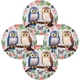 thumbnail image 2 of Coolnut 6PC Place Mats Owls on Floral Branch Round Placemat Heat-Resistant Placemats Dining Table Mat Circle Shape 15.4" for Kitchen/Dinner/Party/Restaurant Home Decor Gifts, 2 of 7