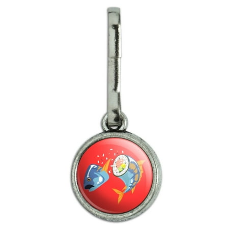 Sushi Tuna Fish Yellowtail Roll Antiqued Charm Clothes Purse Suitcase Backpack Zipper Pull Aid