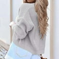 thumbnail image 4 of PMVFHDE Women's Solid Color Long Sleeve Short Length Front Open Shoulder Wrap Knit Cardigan Sweater Grey,XL, 4 of 5