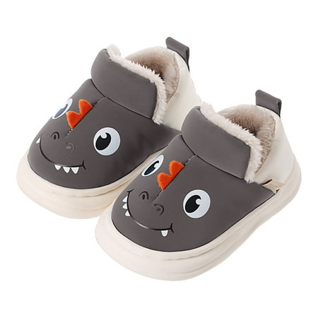 

Cathalem Kids Slippers Size 12 Children Cotton Slippers Boys Cartoon Smlie Dinosaur Bag With Cotton Shoes Boys Boots Slippers Grey 9.5 Years