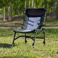 thumbnail image 2 of Camping Lounge Chair, Portable Folding Reclining Camping Chair With Adjustable Backrest For Indoor And Outdoor Camping Beach Hiking Fishing, Green+black+grey,Black-Grey, 2 of 13