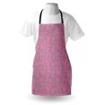 thumbnail image 3 of Floral Apron Big Grey Flower Petals on Pink Background Falling Leaves Natural Theme Artwork, Unisex Kitchen Bib Apron with Adjustable Neck for Cooking Baking Gardening, Pink and Grey, by Ambesonne, 3 of 3