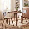 thumbnail image 4 of Costway 5 PCS Dining Table Set with 4 Padded Dining Chairs, Circle Dinner Dinette Table Gray & Walnut, 4 of 9