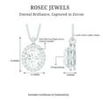 thumbnail image 6 of Rosec Jewels Oval Shape Cubic Zirconia Pendant Necklace with Halo for Women, 925 Sterling Silver, 6 of 7