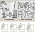 thumbnail image 3 of Grey Flower Kitchen Window Curtains, Swag Curtains Valance for Bedroom Living Room Bathroom, Vintage Farmhouse Boho Leaf Spring Plant Rod Pocket Window Treatment Curtain Block Drapes 2 Panels 36"x63", 3 of 9