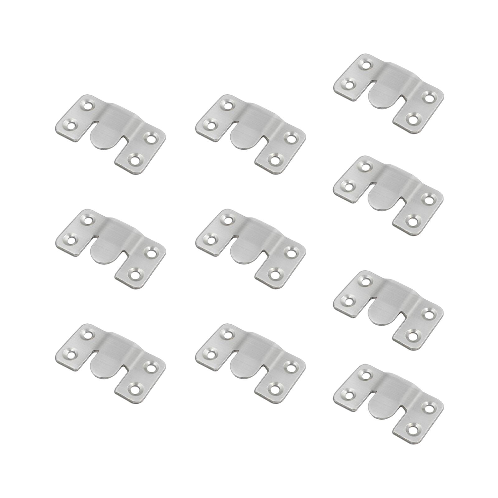 4 Équerres De Fixation Encastrée Nickelées – 53x30mm – Finition Argent – Neuf – Uxcell