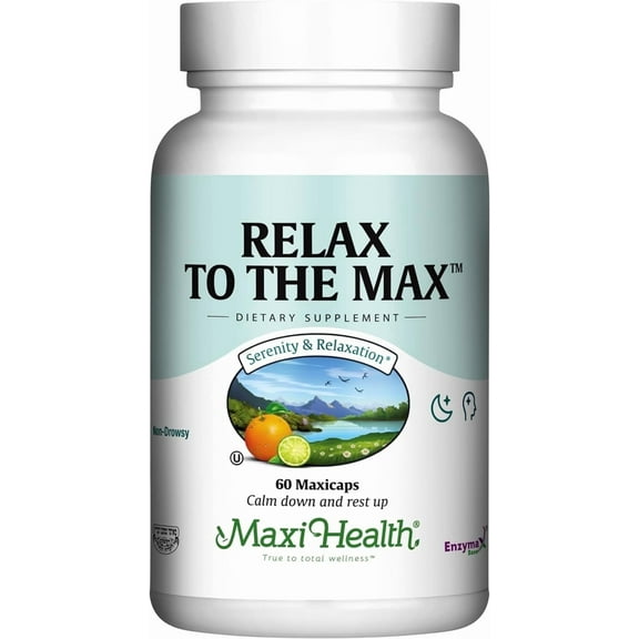 Maxi Health Relax to the Max – Stress Relief & Calming Support – 60 Capsules – with L-Theanine & Vitamin C
