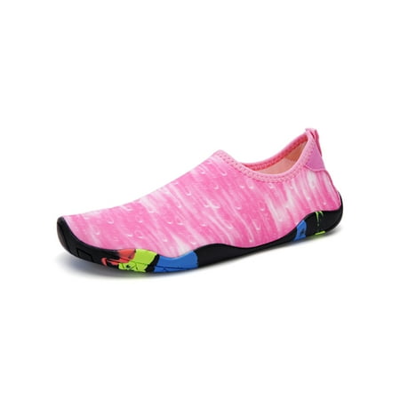 

UKAP Girls Boys Aqua Socks Swim Water Shoes Surf Beach Shoe Lightweight Barefoot Unisex Quick Dry Casual Bubble Pink 9 Men