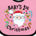 thumbnail image 4 of Inktastic Baby's 1st Christmas Santa with Candy Canes Boys or Girls Baby Bib, 4 of 4