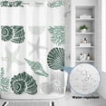 thumbnail image 2 of No Hook Shower Curtain, Sage Green Coastal Shower Curtains for Bathroom with See Through Top Window, Starfish Shell Coral Summer Beach Ocean Waterproof & Washable Bath Curtain Extra Long 72"x96", 2 of 9