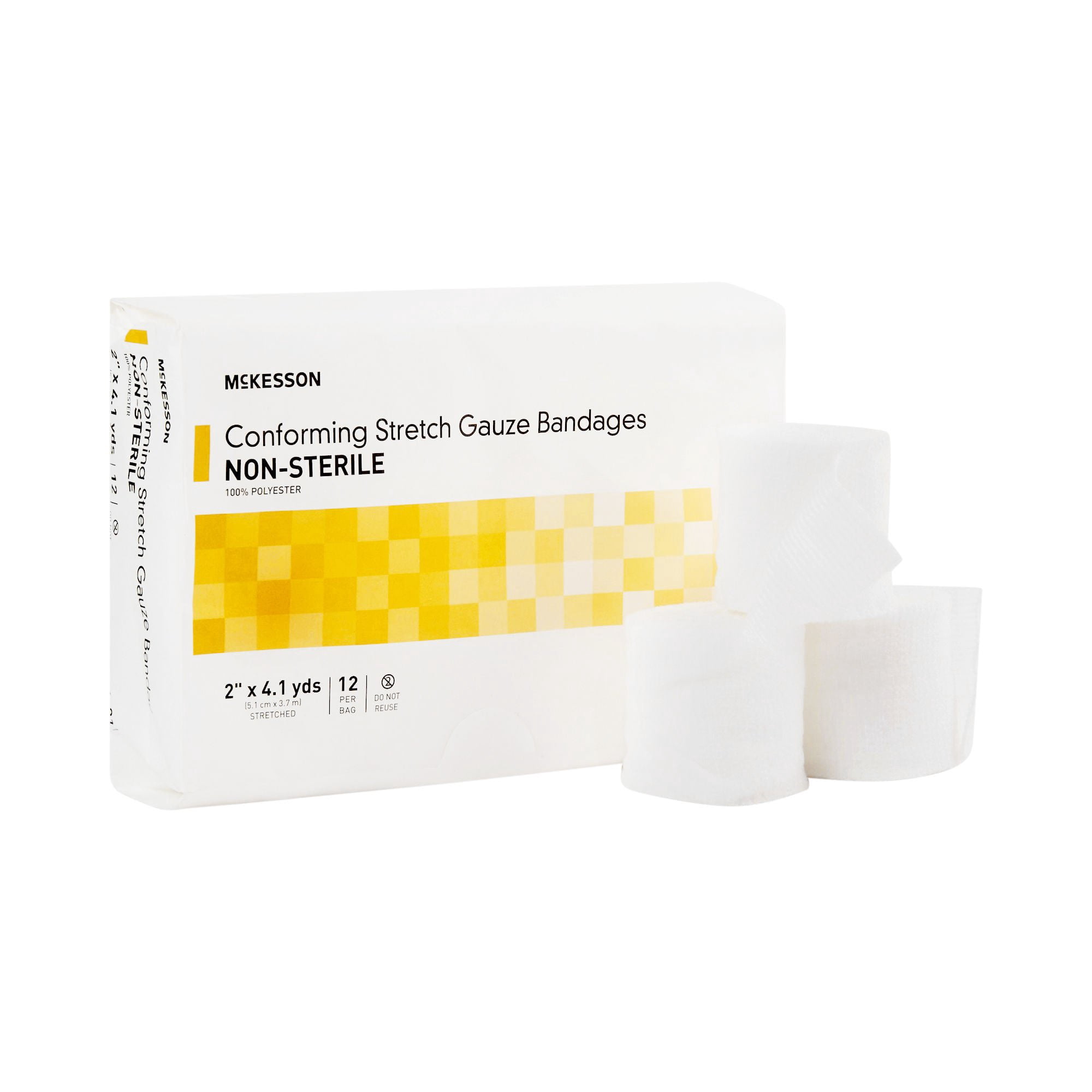 McKesson Conforming Stretch Gauze Bandages, Non-Sterile - 2 in x 4.1 yd, 96 Ct