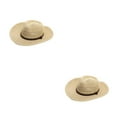 thumbnail image 2 of Sonducket Manténgase cómodo y protegido con un sombrero de ala ancha Gorra plegable de playa de ala ancha Sombrero de paja para hombre Hollow Mezcla Hueca Beige METRO 58cm 2Conjunto, 2 of 6