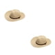 thumbnail image 4 of Qarigey Paper Stay Cool In Sun con sombrero plegable de ala ancha Sombrero de paja para hombre Gorra plegable de playa de ala ancha Hollow Mix Mezcla Hueca Beige METRO 58cm 2Conjunto, 4 of 6