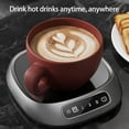 thumbnail image 4 of Lot de 1, Chauffe-Tasse Sans Fil avec Réglages de Température Réglables, Coussin Chauffant portable rechargeable pour Boissons, Adapté pour la Maison et le Bureau, Peut Chauffer le Lait et le Thé., Gris Foncé, 4 of 5