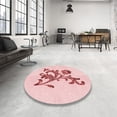 thumbnail image 3 of Ahgly Company Indoor Round Patterned Light Rose Pink Area Rugs, 6' Round, 3 of 6