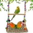 thumbnail image 3 of Estera de hierba marina para pájaros, juguete de columpio para pájaros, hamaca tejida hecha a mano de hierba , tumbona colgante para loro con Zulema Percha columpio para loro, 3 of 8