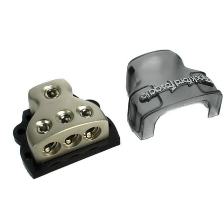 - ROCKFORD FOSGATE RFD4 0/1/4-Gauge Ga AWG Car Audio Distribution Block 1-In 3-Out