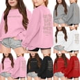 thumbnail image 4 of MUXiin Faith Over Fear Hoodie Youth 11-12 Trendy Y2k Cute Long Sleeve Letter Print Sweatshirts Cotton Blend Sweatshirt Casual Tops, 4 of 5