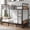 Brown Basic, variant on Hijob Twin over Twin Bunk Bed(Convertible into 2 Seperate Beds),Antique Heavy Duty Metal Bed Frame with Storage Bag&Hooks for Adults Teens,Black&Brown