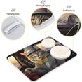 thumbnail image 4 of Cat Driver Dish Drying Mat for Kitchen Counter, Ultra Absorbent Reversible Microfiber Dishes Drying Rack Pad Heat-resistant Mats 16x18in, 4 of 7