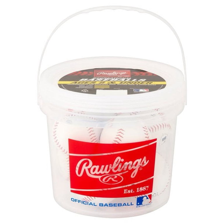 Rawlings 8 Count Official League Youth Baseballs in Bucket for