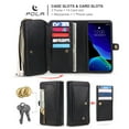 thumbnail image 5 of iPhone 11Pro 5.8 inch Wallet Case, Dteck 2 in 1 Leather Zipper Purse Multi-Function Tri-fold Wallet Case Detachable Magnetic Phone Cover with 14 Card Slots Money Pocket For iPhone 11 Pro,Black, 5 of 11