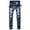 Blue, variant on Aimik Biker Jeans for Men,Men's Straight Leg Slim Fit Distressed Destroyed Stretch Motorcycle Denim Pants Blue M