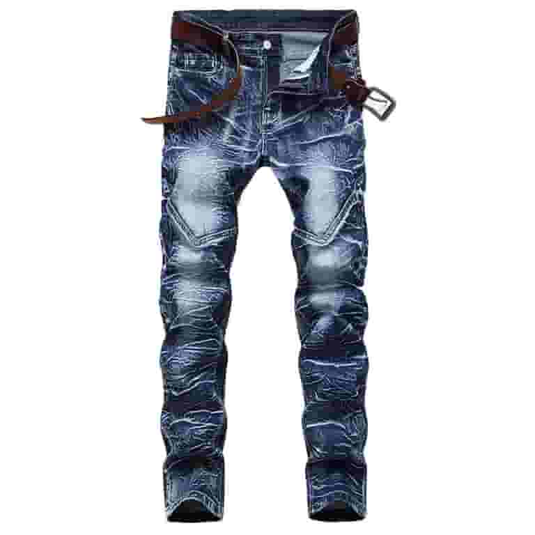 【30%OFF】 Xysaqa Men's Washed Fashion Pants, Jeans Slim-Fit Skinny Clothing