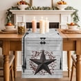 thumbnail image 2 of Table Runner 72 Inches Long for Kitchen Dining, Texas Star Retro Dresser Scarf Farmhouse, Dining Table Decorations for Wedding/Parties, Vintage Brown Red Berry Wooden 18 x 72 In, 2 of 8