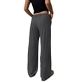 thumbnail image 7 of Uncuffed Pants for Women High Waisted Baggy Sweatpants Drawstring Elastic Waist Comfy Loose Fit Yoga Workout Long Trousers with Pockets Dark Gray M, 7 of 7