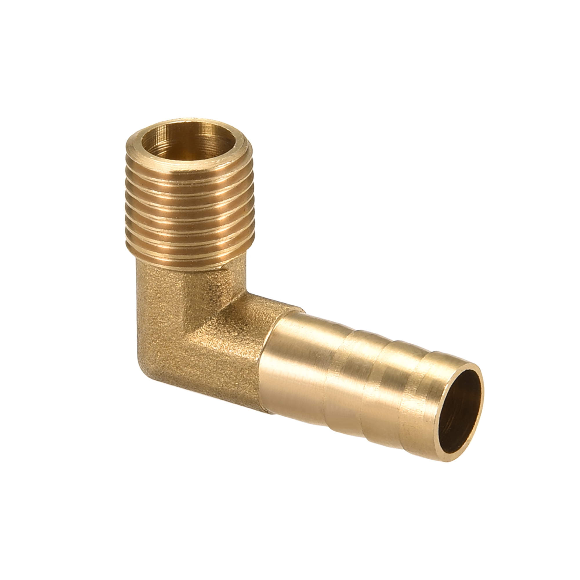 Brass Barb Hose Fitting 90 Degree Elbow 10mm Barbed x 1/4 PT Male Pipe