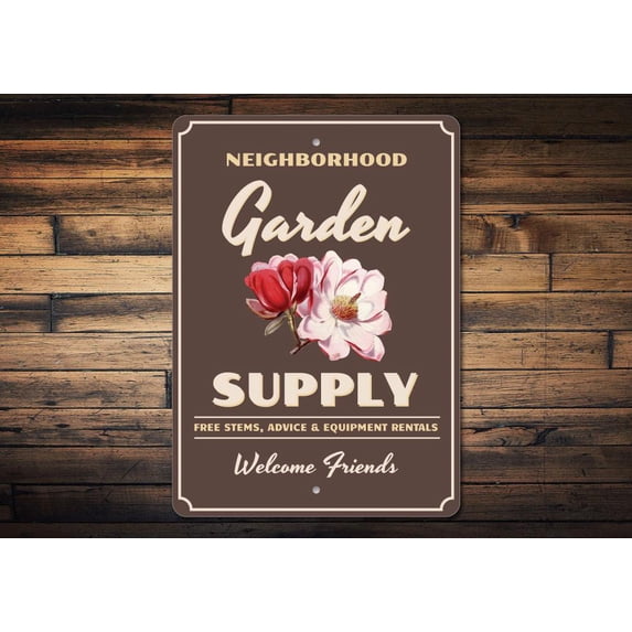 Garden Supply Novelty Decor, Metal Wall Sign - 10x14 Inches