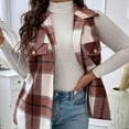 thumbnail image 4 of TKLPEHG Plaid Jacket for Woman Vintage Lapel Sleeveless Warm Waistcoat Long Button Up Fall Jacket Fashion Clothes with Pockets (Wine,XXXL), 4 of 6