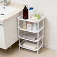 thumbnail image 5 of 4-Tier Plastic Shelf for Storage, Shelving Unit Storage Rack Organizer Utility Shelf for Kitchen Office Garage Pantry Laundry Organization, Storage Rack for Pantry Closet, 5 of 6