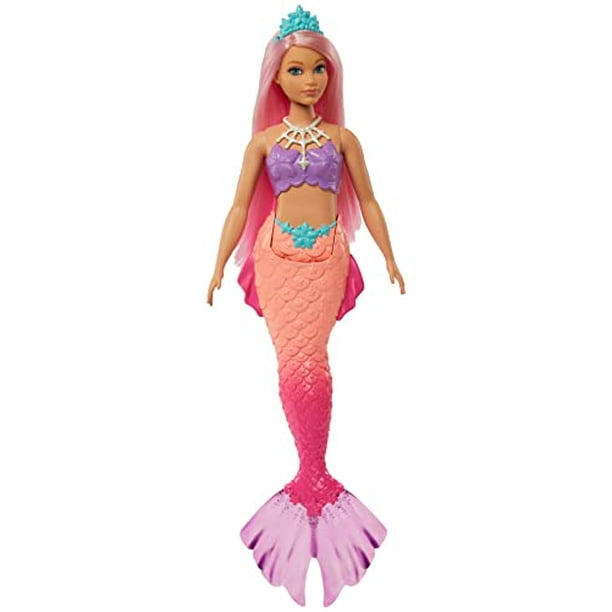 Barbie Dreamtopia Mermaid Doll (Curvy, Pink Hair) with Pink Ombre