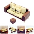 thumbnail image 4 of 1 Set Doll House Layout Sofa Chair Furniture Dolls Miniature Sofa Stool Layout Prop Micro Scene Layout Sofa and Stool Prop, 4 of 6