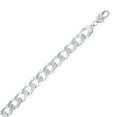 thumbnail image 2 of Sterling Silver Italian Rhodium Plated 9.2mm Cuban Curb 8.5", 18" 22" 24" Chain Necklace, 2 of 6