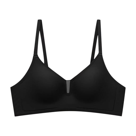 SELONE Plus Size Bras for Women Wireless Printed T Shirt Bra Spaghetti Strap Bras Breathable Solid Underwear