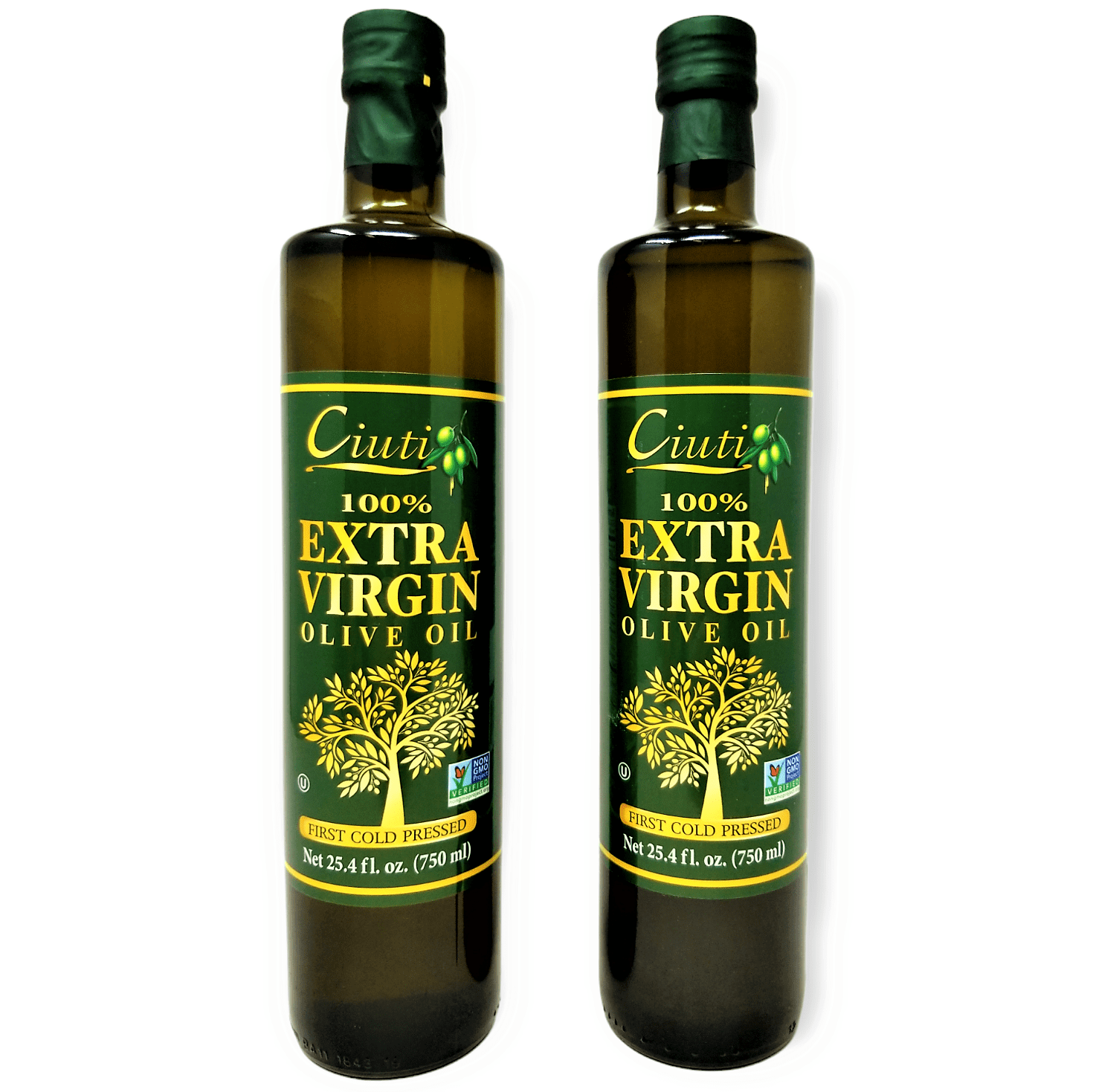Ciuti 100 Extra Virgin OLIVE OIL (glass) Italy 750ml (Pack of 2