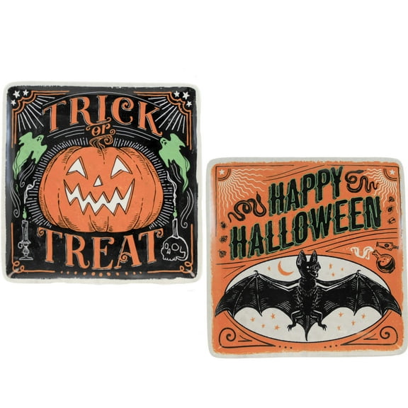 Tabletop Scaredy Cat Dessert Plates Halloween Dishes Platter 37230 Pumpkin