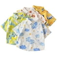 thumbnail image 3 of Hiijoy Little Boys Cartoon Print Short Sleeve Shirt Cotton Summer Button-Down Shirt, Sizes 2-10, 3 of 3