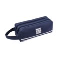 thumbnail image 4 of Hvmvliv Double-layer Cloth Pencil Case Large Capacity Double Zipper Portable Pen Bag with Handle for Students Office, 4 of 6