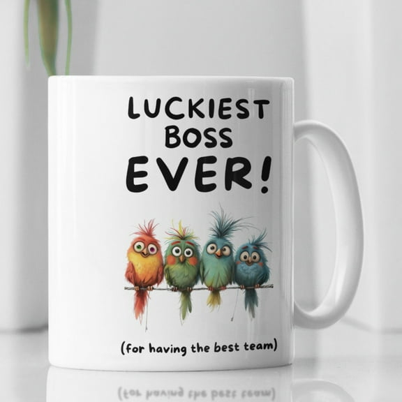 Luckiest Boss Ever Mug, Funny Boss Mug, Manager Gift, Gift from Employees
