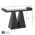 thumbnail image 6 of Christopher Knight Home 51” Modern Console Table with Sculptural Base, Wood Entryway Sofa Table, Black, 6 of 9
