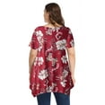 thumbnail image 4 of LARACE Short Sleeve T-Shirts for Women Plus size Tops V-Neck Tunic Tops for Leggings A-WineRed18_1X, 4 of 7